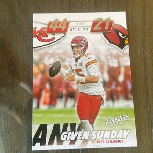 Prestige 2023 Kansas City Chiefs Patrick Mahomes nfl card.